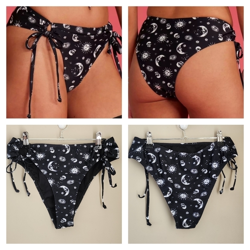 Hot Topic Swim Bottoms Celestial Skull Hipster NEW #1634